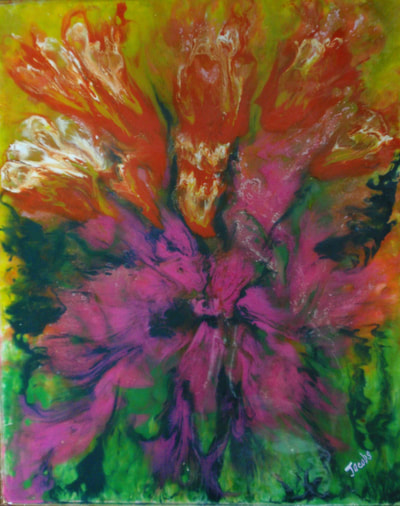 Iris Bouquet 
resin pour  
24´W x 28” L  
$500